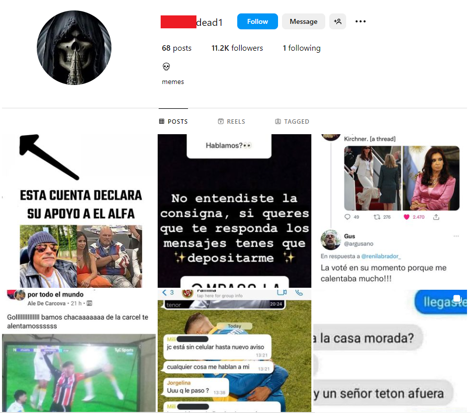 Perfil principal de la Cuenta de Instagram 11K seguidores