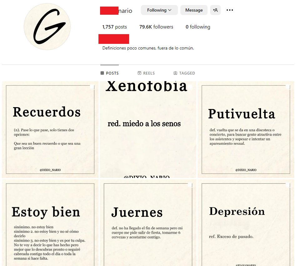 Perfil principal de la Cuenta de Instagram 79K seguidores