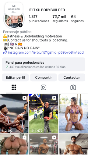 Perfil principal de la Cuenta de Instagram ieltxufit_team 72K