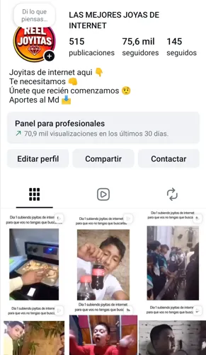Perfil principal de la Cuenta de Instagram Las joyitas de internet_ 76K